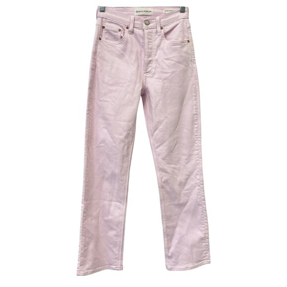 Denim Forum Jeans Size 24 Arlo High Rise Straight 28L Light Pink Denim Classic - Picture 1 of 8